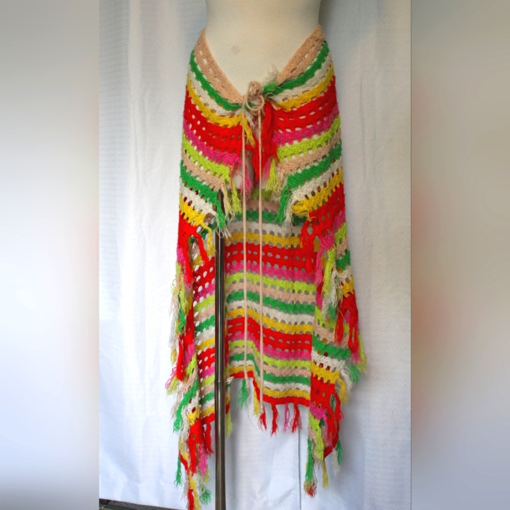 Shein Colorful Crocheted Fringe Top – Boho Style